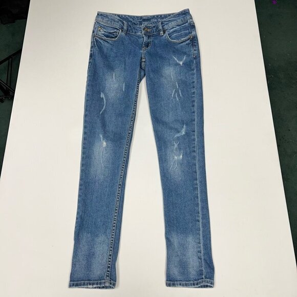 The Limited Women Slim Boyfriend Jeans Blue Stretch Medium Wash Low Rise Denim 0 - Picture 2 of 11